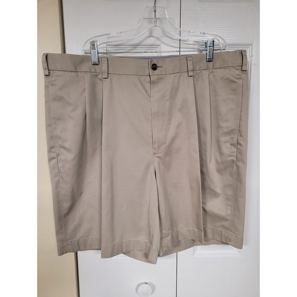 Brooks Brothers 346 Mens Khaki Pleated Lightweight Advantage Chino Shorts W38